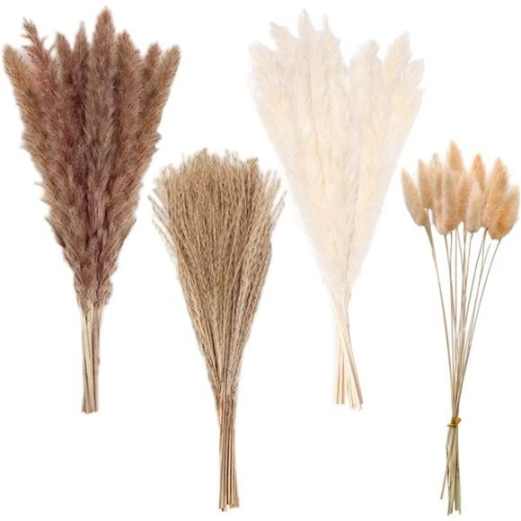Pampas Grass Boho Home Decor, 75Pcs Natural Dried Carefully Hand-Picked Fluffy - Picture 1 of 6